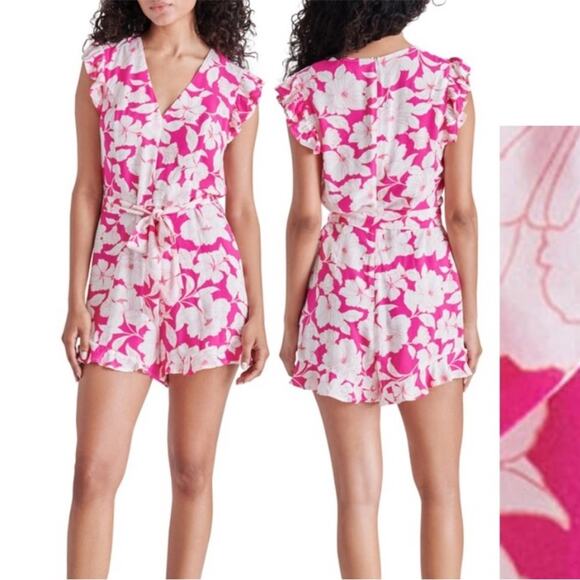 NWOT BB DAKOTA by STEVE MADDEN Floral Ruffle Romper – Sz Med - Picture 2 of 9